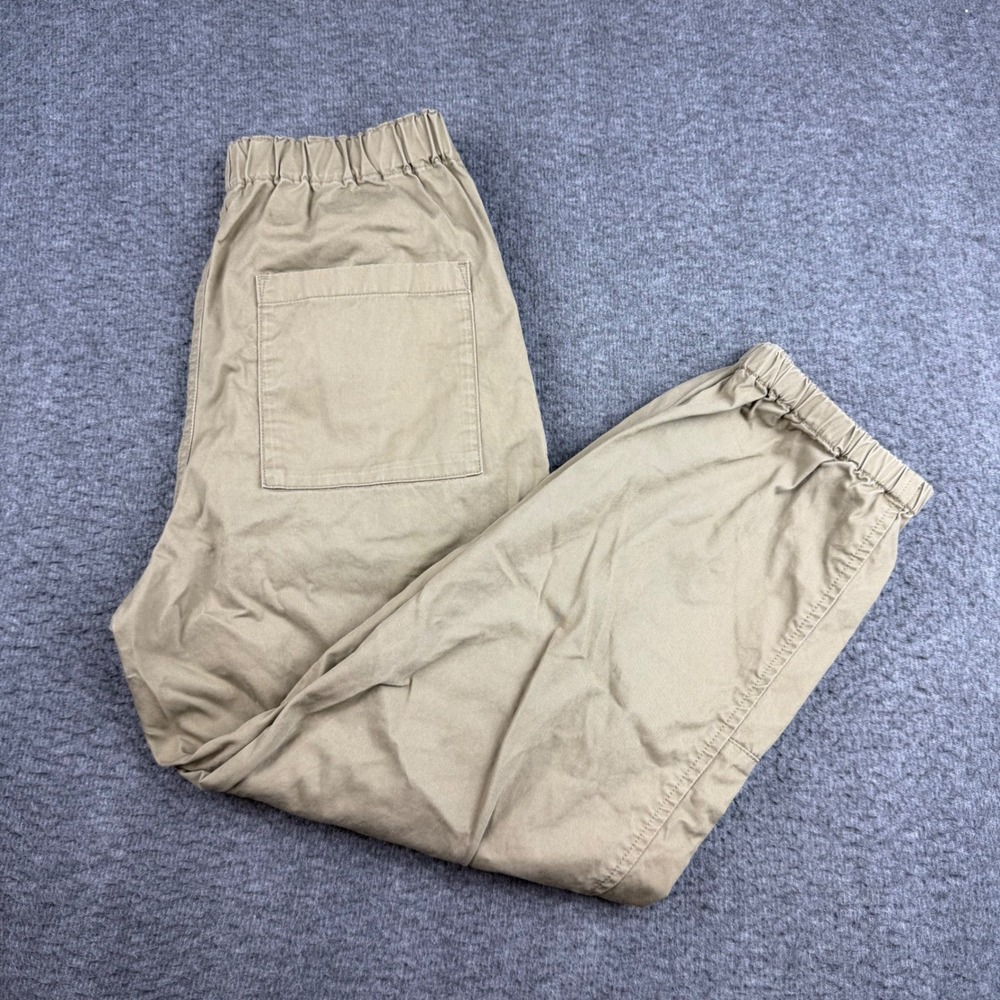 Uniqlo Joggers Kids 150 Tan Khaki Elastic Waist Cargo Pocket Pants 441460